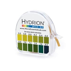 Hydrion pH Test Strip 5.5-8 Range 10/Bx