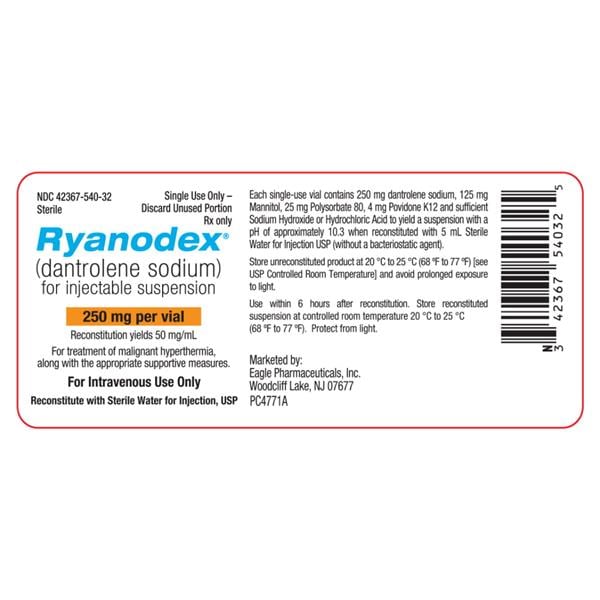 Ryanodex Injection 250mg SDV 250Mg/Vl