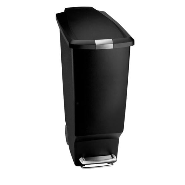 10.6 Gallon Slim Step Can with Secure Lock Black Plastic Ea