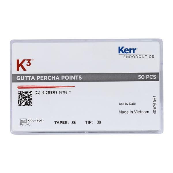 K3/K3XF Gutta Percha Points Size 30 Blue 50/Pk