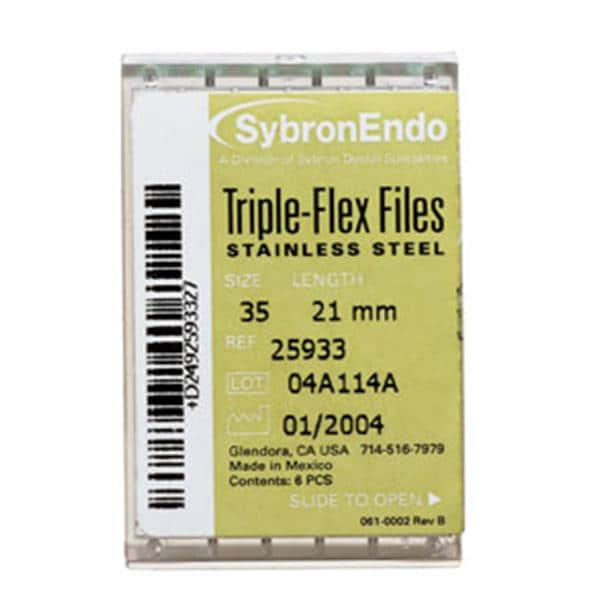 Triple-Flex Flex File 30 mm Size 70 Stainless Steel Green 6/Bx