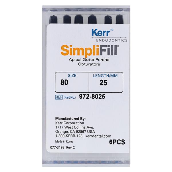 SimpliFill Obturators 25 mm Size 80 Black 6/Pk