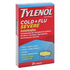 Tylenol Cold/Flu Caplets 325/10/200/5mg Unit Dose Blister Pack 24/Bx