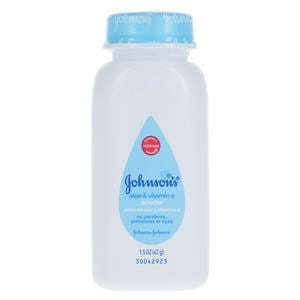 Johnson's Powder Cornstarch/Aloe/Vitamin E Bby White Dsp Unsx Hypallrgn 1.5oz/Bt