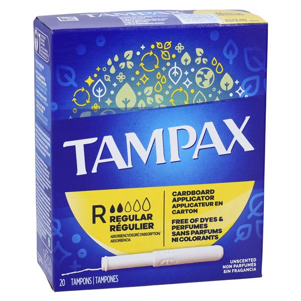 Tampax Sanitary Tampon Regular Cardboard Applicator Original 20/Bx, 24 BX/CA