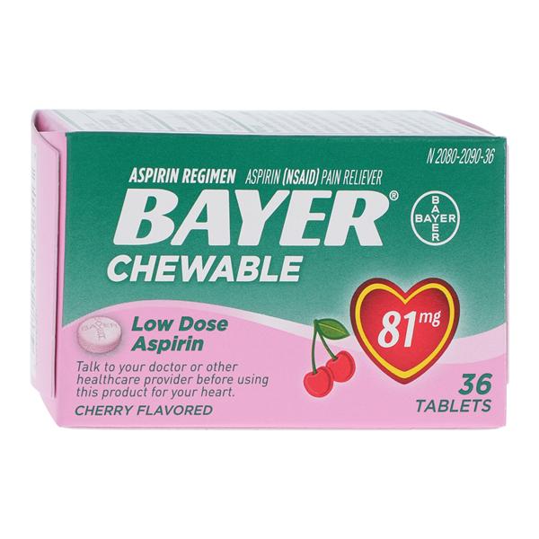 Bayer Aspirin Children NSAID Chewable Tablets 81mg Cherry 36/Bt