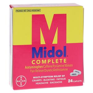 Midol Complete Menstrual Cramp Caplets 15/500/60mg 24/Bt