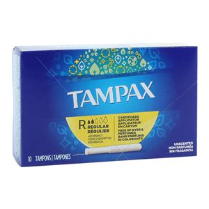 Tampax Sanitary Tampon Regular 10/Bx, 48 BX/CA