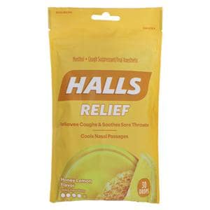 Halls Cough Drops 7.5mg Honey Lemon 30/Bg