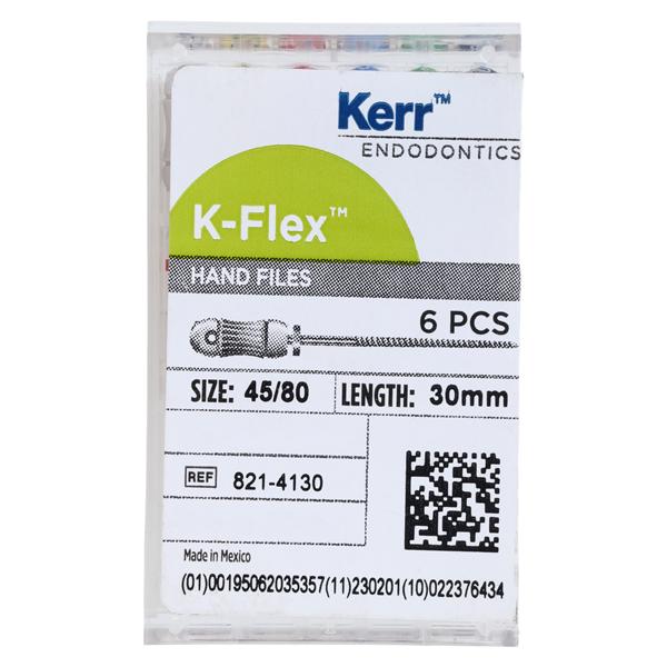 K-Flex Files Hand Flex File 30 mm Size 45-80 Stainless Steel Assorted 6/Bx