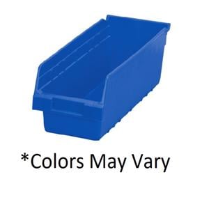 ShelfMax Shelf Bin Blue Plastic 17-7/8x6-5/8x6" 10/Ca