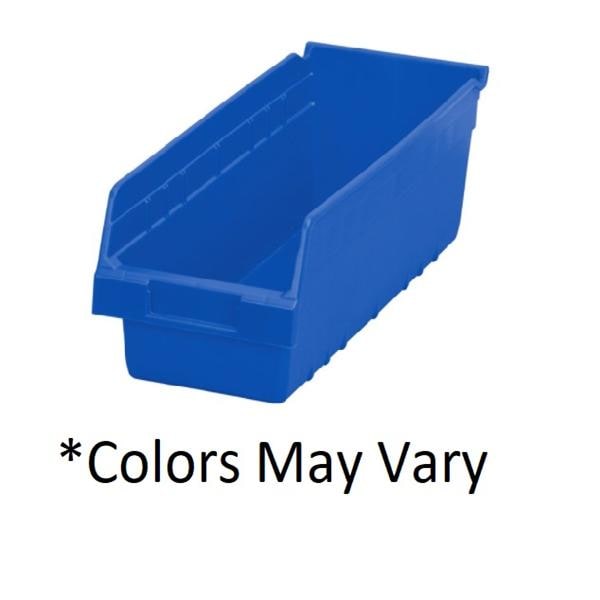 ShelfMax Shelf Bin Blue Plastic 17-7/8x6-5/8x6" 10/Ca
