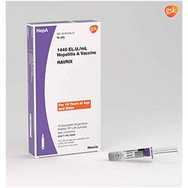 Havrix Hepatitis A Adult Injectable 1440ELU PFS 1mL 10/Pk
