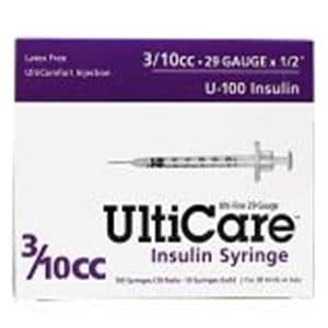 Lo-Dose Insulin Syringe/Needle 29gx1/2" 0.3cc Conventional No Dead Space 500/Ca