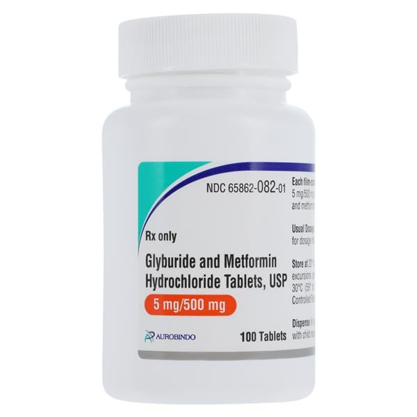Glyburide/Metformin Tablets 5mg/500mg Bottle 100/Bt
