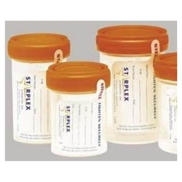 Leakbuster Specimen Container 120mL Polypropylene Sterile Peel Pouch 100/Ca