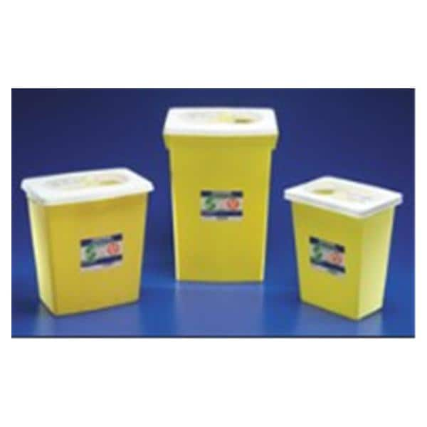 Chemotherapy Waste Container 8gal Yellow 11x15.5x17.75" Ld/Gskt PP 10/Ca