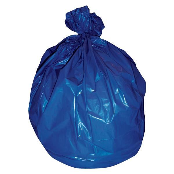 Bag Trash 20-30gal HDPE 14mic Cordless Closure 31x43" Blue Coreless Roll 250/Ca