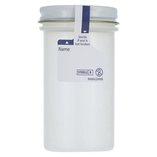 Precision Specimen Container 4oz Plastic Sterile 50/Bx, 4 BX/CA