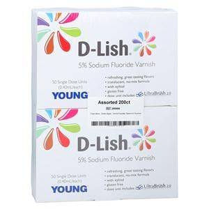 D-Lish Fluoride Varnish 5% NaF 0.4 mL Assorted 200/Bx