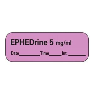 Anesthesia Label DTI Ephedrine 5mg/ml Violet 1-1/2x1/2" 600/Rl