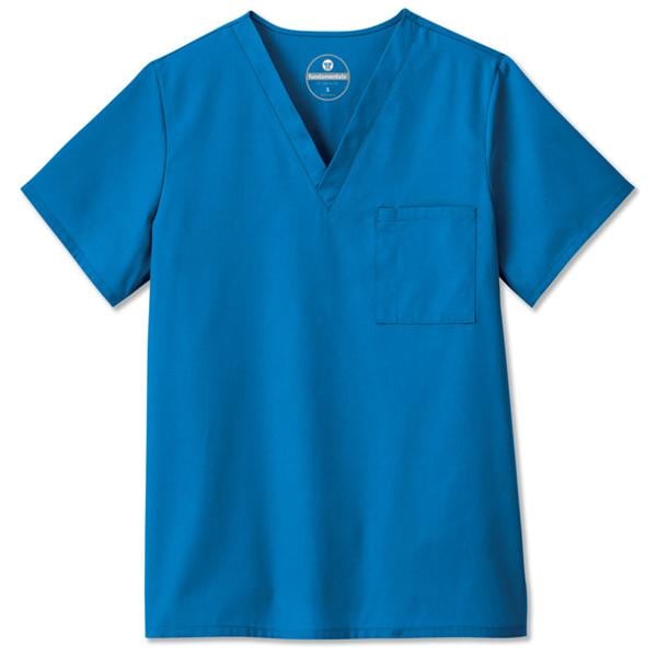 Fundamentals Scrub Shirt V-Neck 1 Pckt Set-In Sleeves 2X Large Ryl Bl Unisex Ea