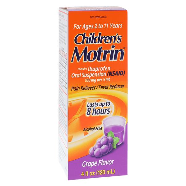 Motrin Children NSAID Suspension 100mg/5mL Grape 4oz/Bt, 36 BT/CA