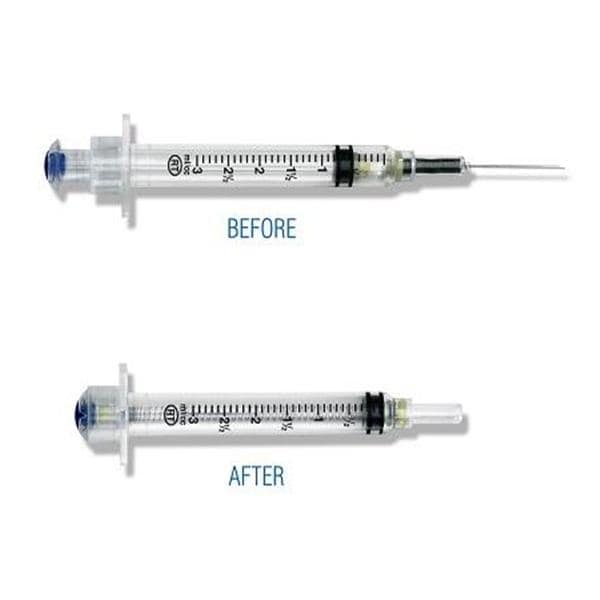 VanishPoint Hypodermic Syringe/Needle 21gx1" 3cc Rtrctbl Fx Ndl Sfty LDS 100/Bx