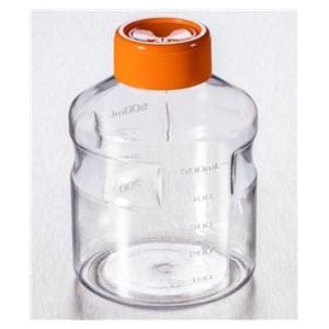 Storage Bottle Polystyrene Clear/Orange 500mL 24/Ca