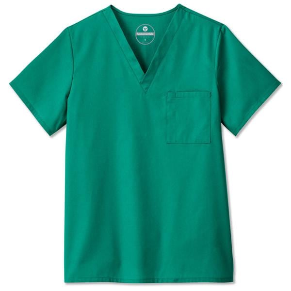 Fundamentals Scrub Shirt V-Neck Short Sleeves Medium Hunter Green Unisex Ea