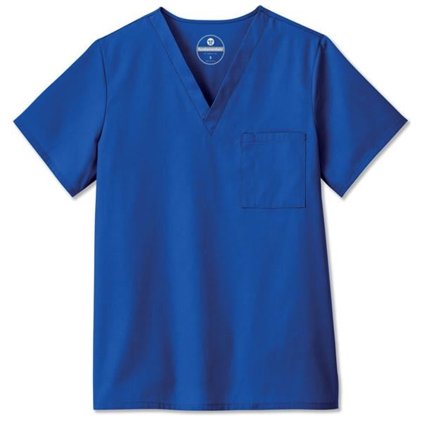 Fundamentals Scrub Shirt V-Neck Short Sleeves 5X Large Galaxy Blue Unisex Ea