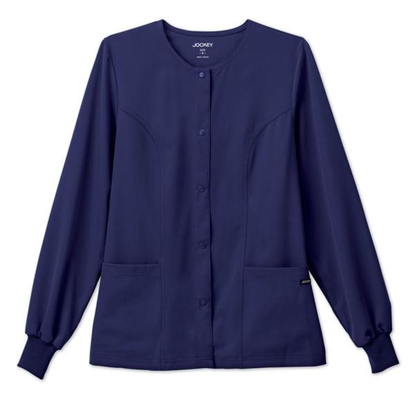 Jockey Warm-Up Jacket 2 Pockets Long Sleeves / Knit Cuff Small New Nvy Womens Ea