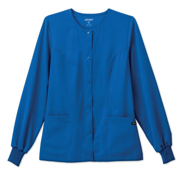 Jockey Warm-Up Jacket 2 Pockets Long Sleeves / Knit Cuff Large Royal Womens Ea