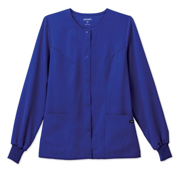 Jockey Warm-Up Jacket 2 Pockets Long Sleeves / Knit Cuff Small Glxy Bl Womens Ea