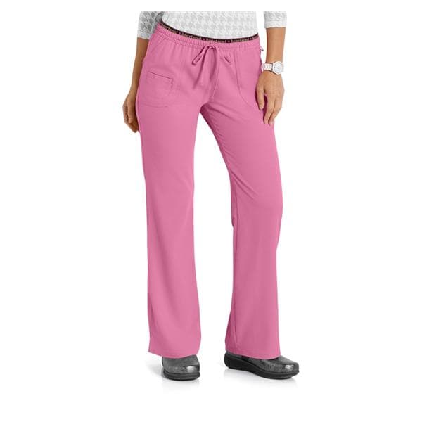 HeartSoul Scrub Pant 95% Polyester / 5% Spandex 4 Pockets Small Pink Womens Ea
