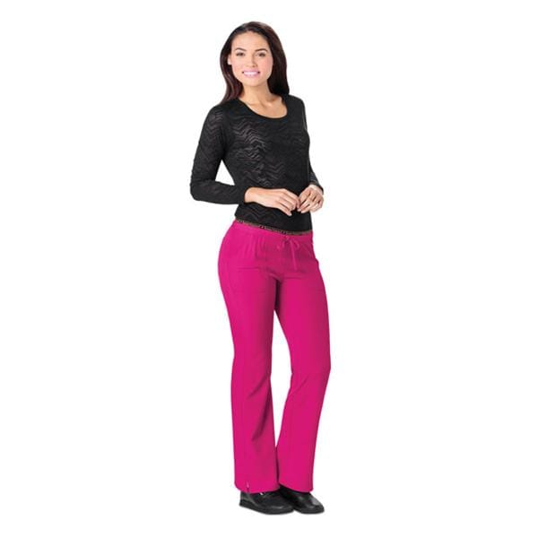 HeartSoul Scrub Pant 95% Polyester / 5% Spandex 4 Pockets Small Wine Womens Ea