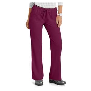 HeartSoul Scrub Pant 95% Polyester / 5% Spandex 4 Pockets Medium Wine Womens Ea