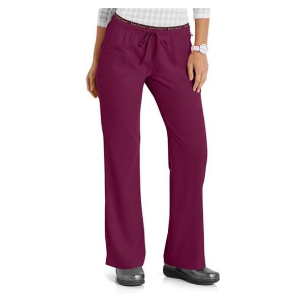 HeartSoul Scrub Pant 95% Polyester / 5% Spandex 4 Pockets Medium Wine Womens Ea