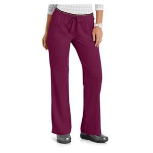 HeartSoul Scrub Pant 95% Polyester / 5% Spandex 4 Pockets Small Wine Womens Ea