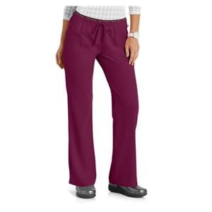 HeartSoul Scrub Pant 95% Polyester / 5% Spandex 4 Pockets X-Large Wine Womens Ea