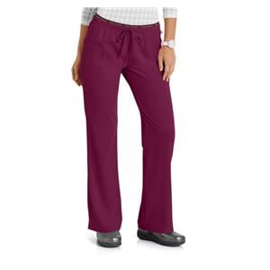 HeartSoul Scrub Pant 95% Polyester / 5% Spandex 4 Pockets X-Small Wine Womens Ea