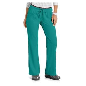 HeartSoul Scrub Pant 95% Polyester / 5% Spandex 4 Pockets Large Teal Womens Ea