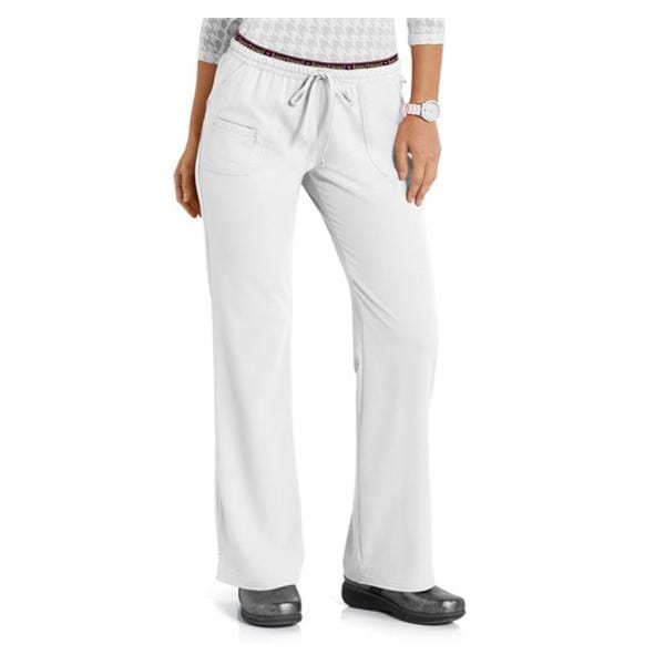 HeartSoul Scrub Pant 95% Polyester / 5% Spandex 4 Pockets Large White Womens Ea