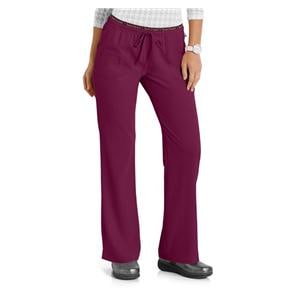 HeartSoul Scrub Pant 95% Polyester / 5% Spandex 4 Pockets Medium Wine Womens Ea