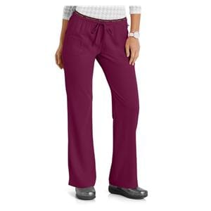 HeartSoul Scrub Pant 95% Polyester / 5% Spandex 4 Pockets Small Wine Womens Ea