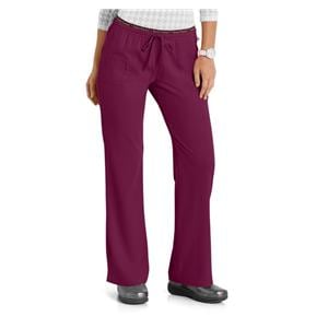 HeartSoul Scrub Pant 95% Polyester / 5% Spandex 4 Pockets X-Small Wine Womens Ea