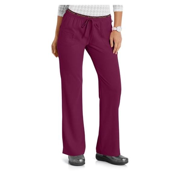 HeartSoul Scrub Pant Poly/Spndx 4 Pockets 2X Small Wine Womens Ea