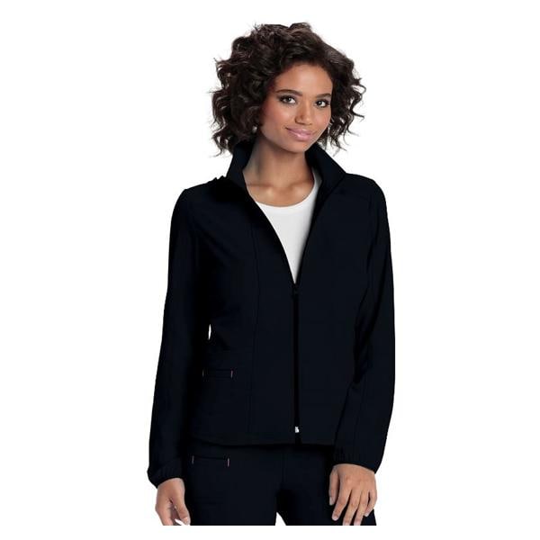 HeartSoul Warm-Up Jacket Poly/Spndx Fn Dobby StIn Lng Slv Large Blk Womens Ea