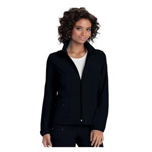 HeartSoul Warm-Up Jacket Poly/Spndx Fn Dobby StIn Lng Slv Medium Blk Womens Ea