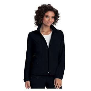 HeartSoul Warm-Up Jacket Poly/Spndx Fn Dobby StIn Lng Slv Small Blk Womens Ea